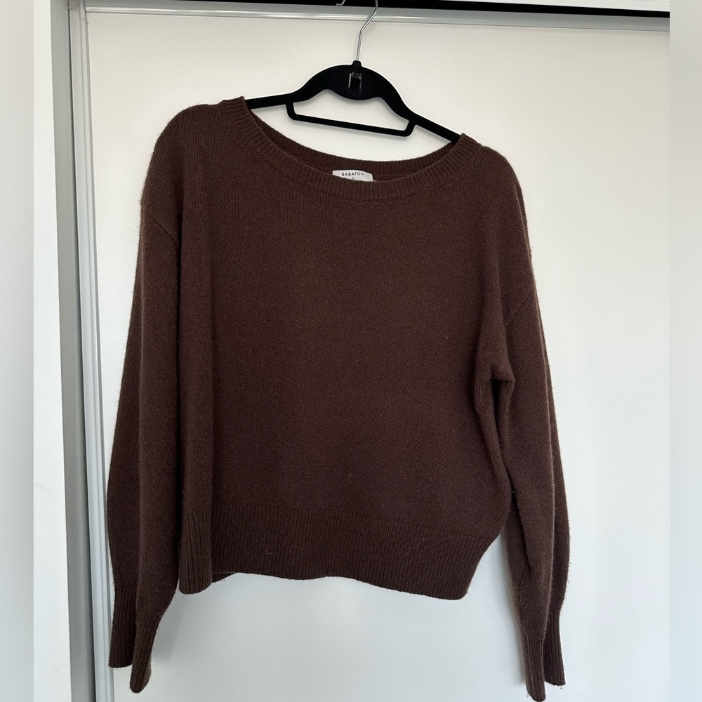 Babaton Session Luxe Cashmere Sweater (Chocolate) size S.